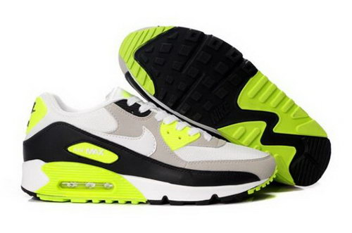 Nike Air Max 90 Mens Shoes White Grey Black Volt Cheap